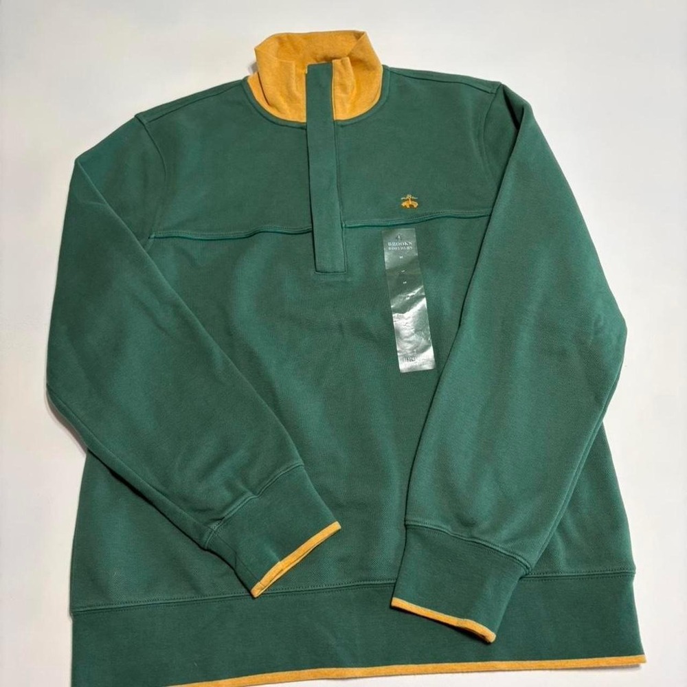 New Vintage Brooks Brothers Quarter Zip Green Gold